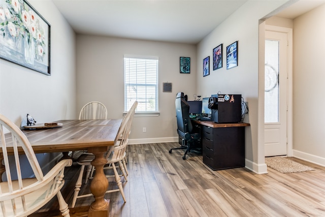 office with hardwood / wood-style flooring