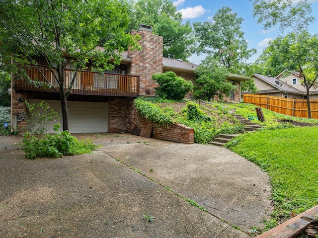 exterior space featuring a garage