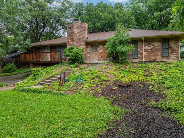 view of front of house featuring a deck