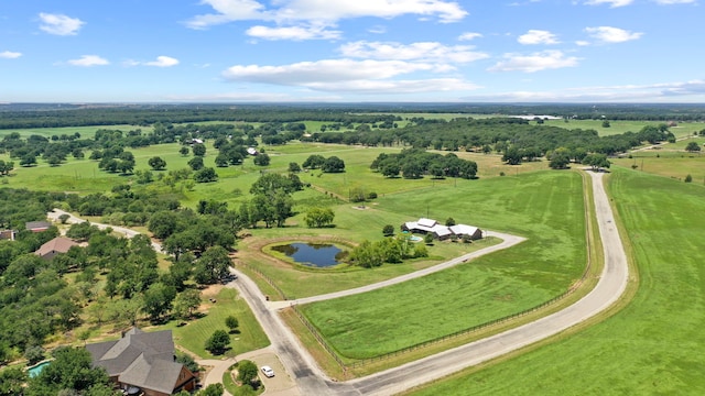 aerial view with a rural view