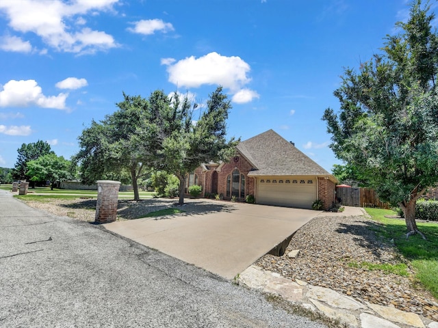 view of front of house with a garage