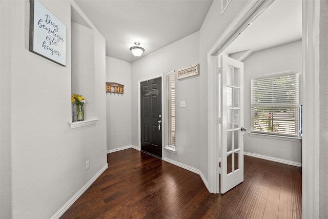 foyer featuring dark hardwood / wood-style flooring