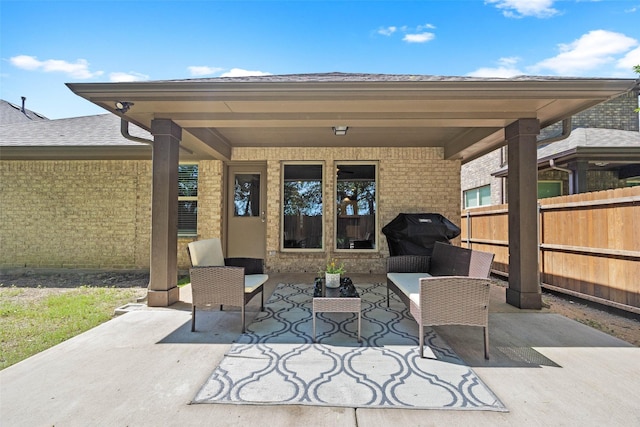 view of patio / terrace featuring area for grilling