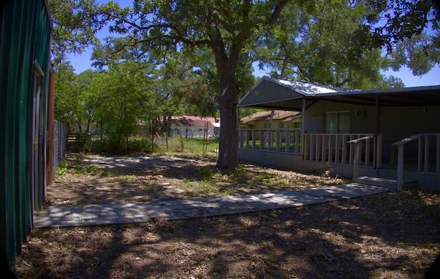 view of yard with a porch