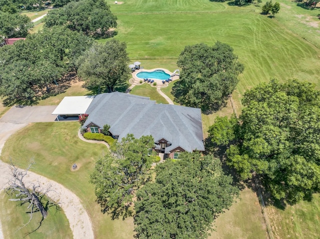 bird's eye view featuring a rural view