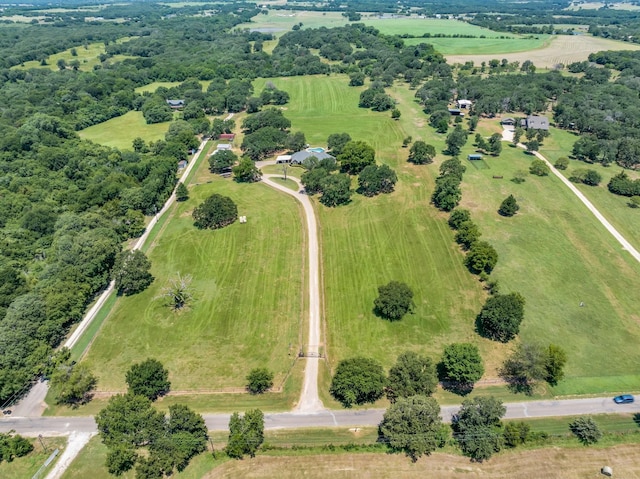 aerial view featuring a rural view