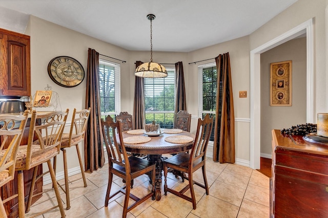 view of tiled dining area