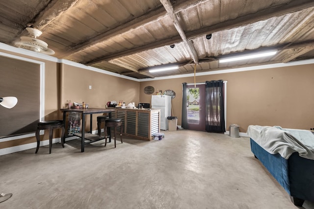 interior space with white refrigerator