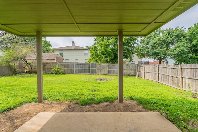 view of yard with a patio area