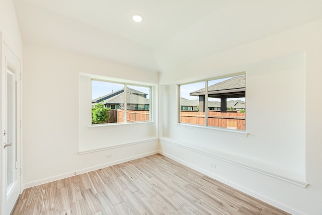 spare room featuring light hardwood / wood-style floors and a healthy amount of sunlight