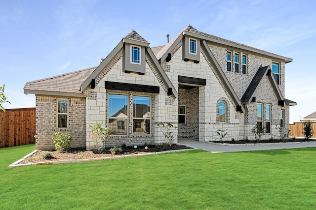 view of front of property with a front lawn