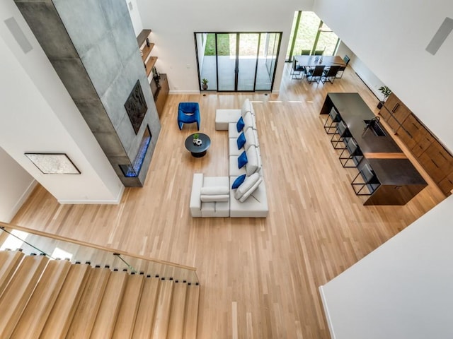 living room featuring hardwood / wood-style floors