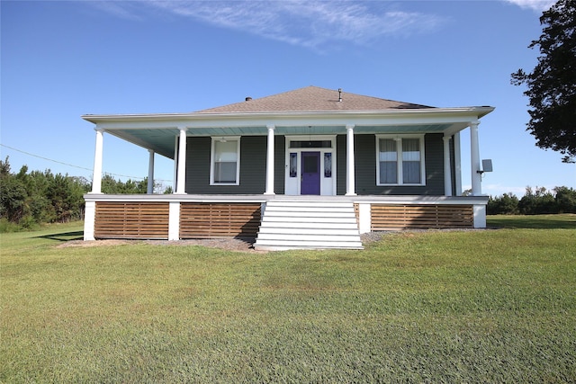 968 Mounce Rd, Grand Cane, LA 71032 - view of front of home with covered porch and a front lawn