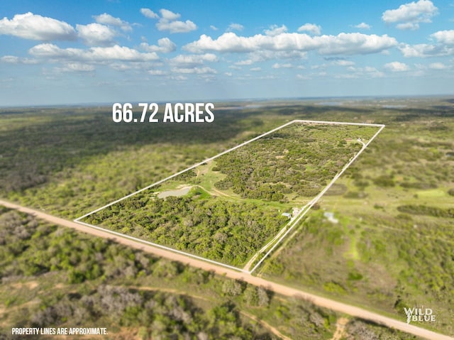 bird's eye view with a rural view