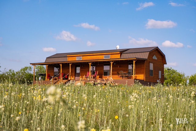 cabin with a porch