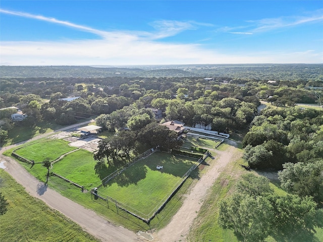 bird's eye view with a rural view