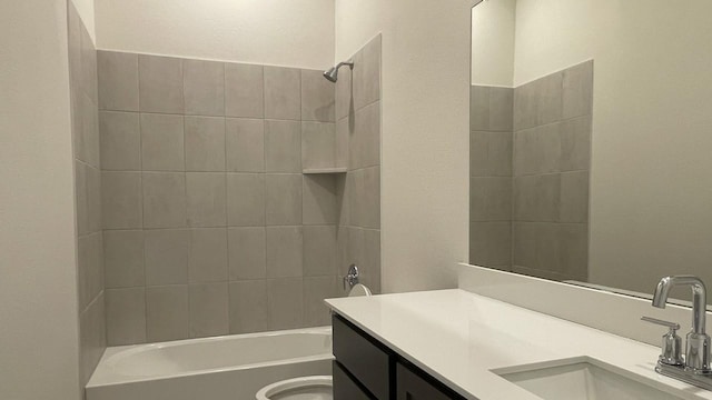 full bathroom featuring vanity and shower / bathtub combination