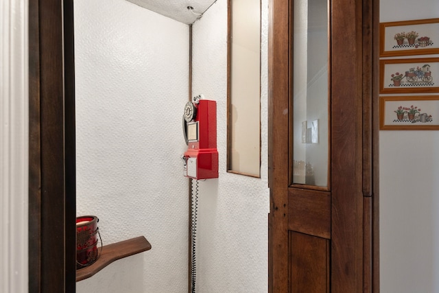 interior details with a textured wall
