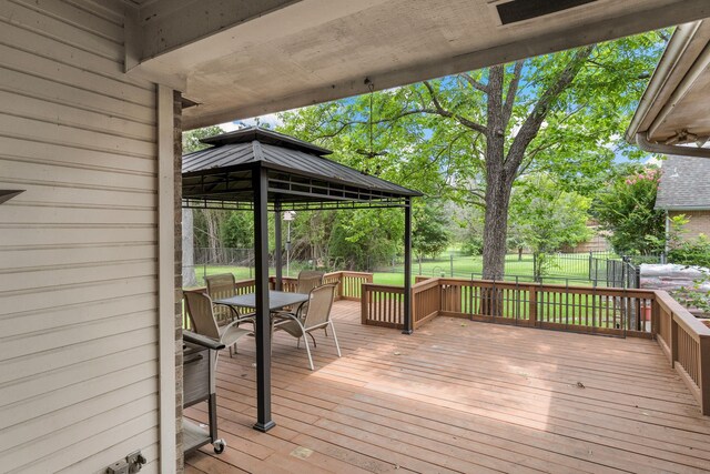 deck with a gazebo