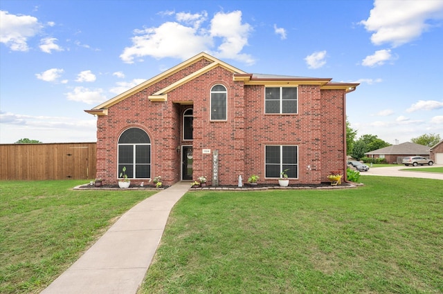 view of front of property with a front yard