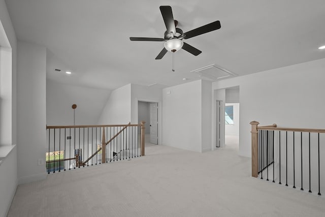 604 Lundy Ln, Mansfield, TX 76063 - carpeted empty room with attic access, a ceiling fan, and recessed lighting