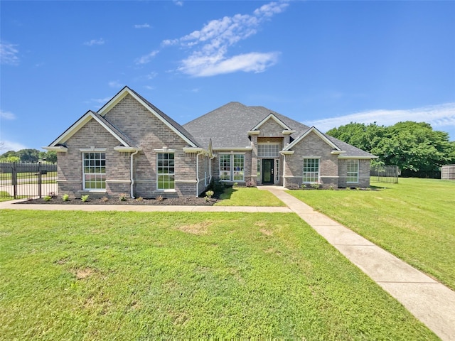 view of front of property featuring a front yard