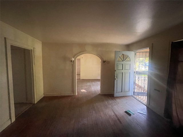 foyer entrance with wood-type flooring