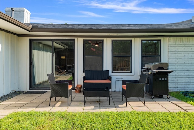 view of patio featuring grilling area