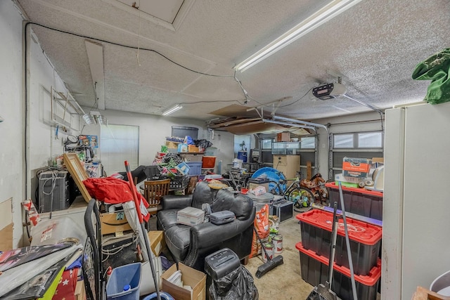 interior space with a garage door opener