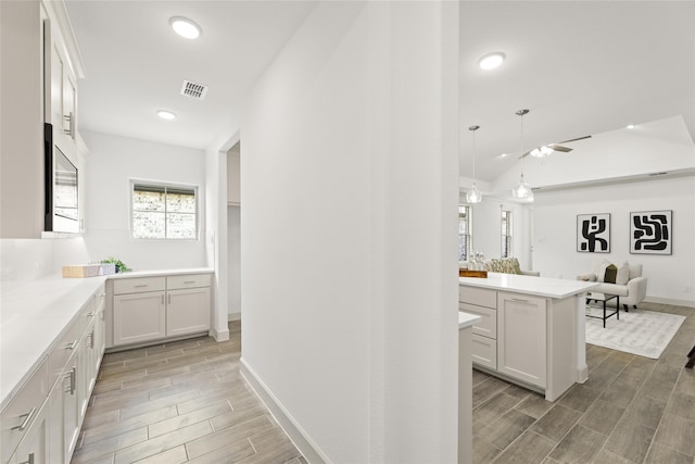 bathroom featuring vanity and hardwood / wood-style flooring