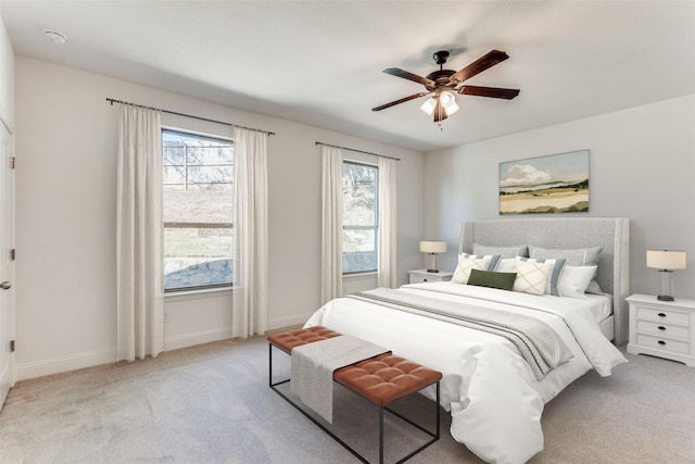 809 E Jockey, Willow Park, TX 76087 - bedroom featuring carpet floors, baseboards, ceiling fan, and multiple windows
