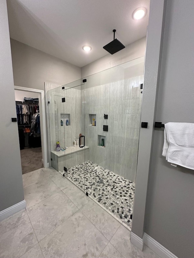 bathroom featuring walk in shower