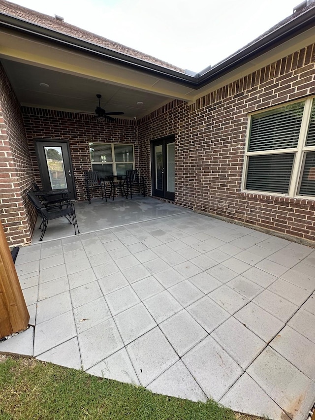 view of patio / terrace with ceiling fan