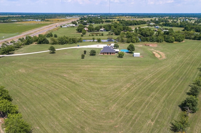 drone / aerial view with a rural view