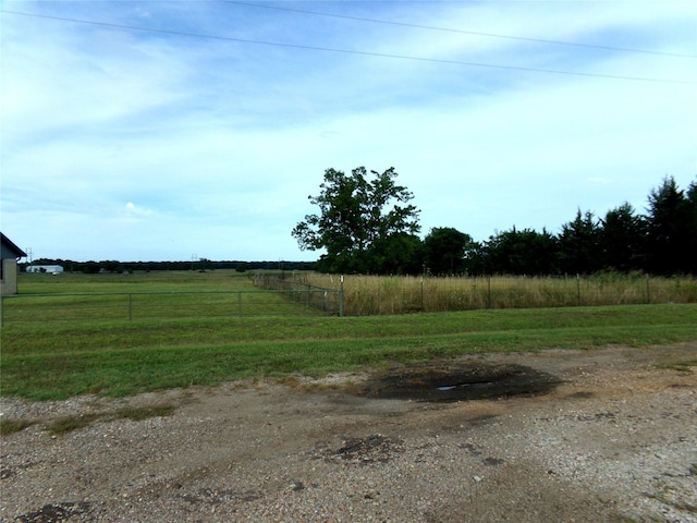 view of yard with a rural view