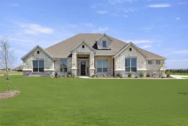 view of front of house featuring a front lawn