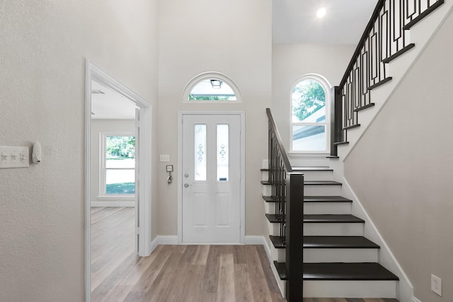 foyer featuring light wood-type flooring