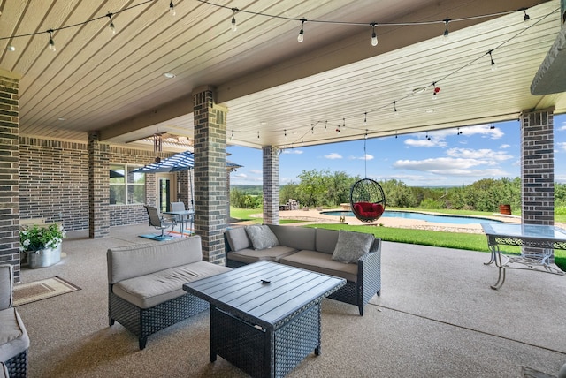 view of patio / terrace with an outdoor living space