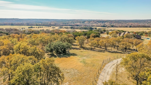 drone / aerial view with a rural view