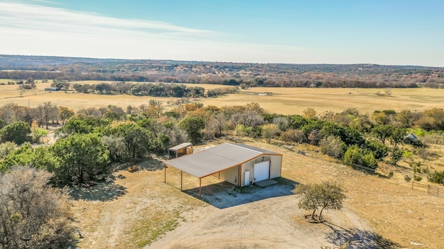 bird's eye view with a rural view