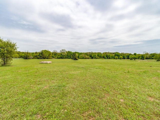 view of yard with a rural view