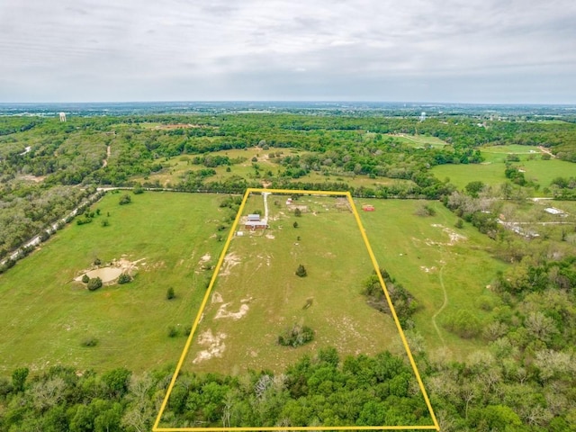 aerial view with a rural view