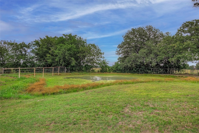 view of yard featuring a rural view