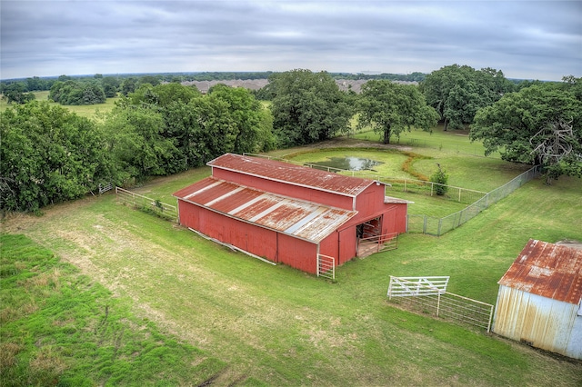 drone / aerial view with a rural view