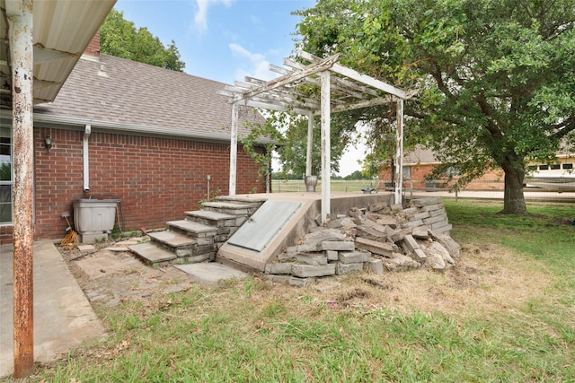 view of storm shelter