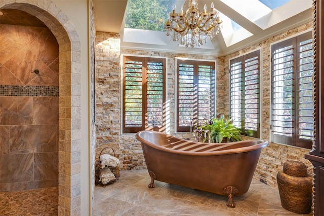 interior space with an inviting chandelier