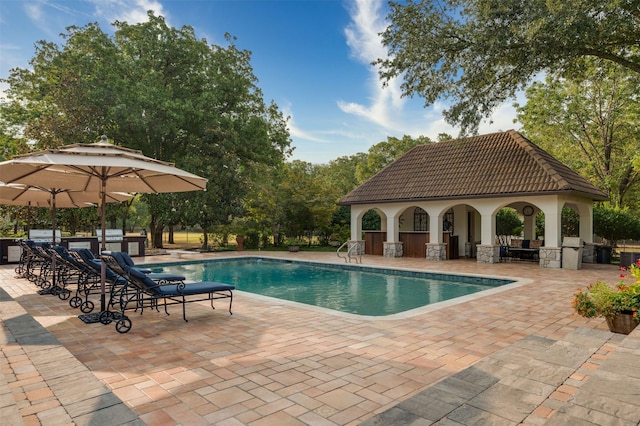 view of pool with a patio