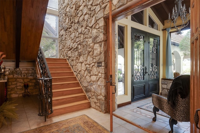 interior space with french doors