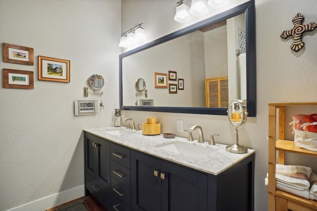 bathroom with double vanity