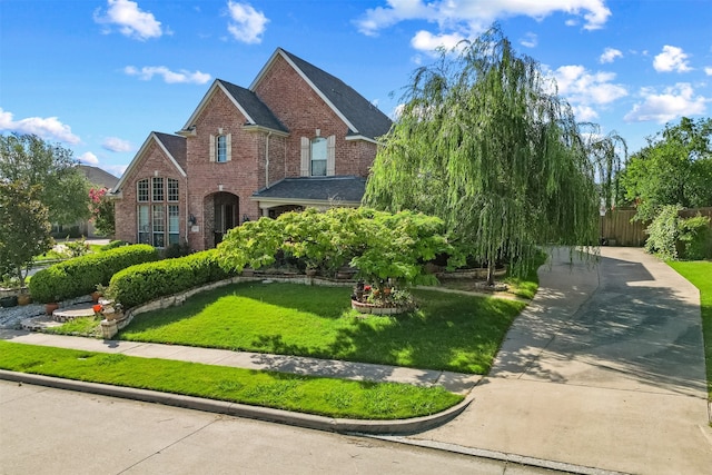 view of property featuring a front yard